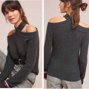 Anthropologie Cross Neck Sweater